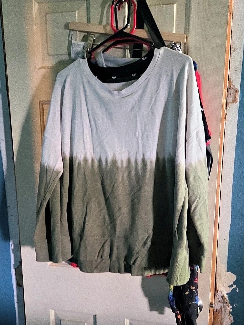 ana Women's Long Sleeve Top Gray & White Size XXL